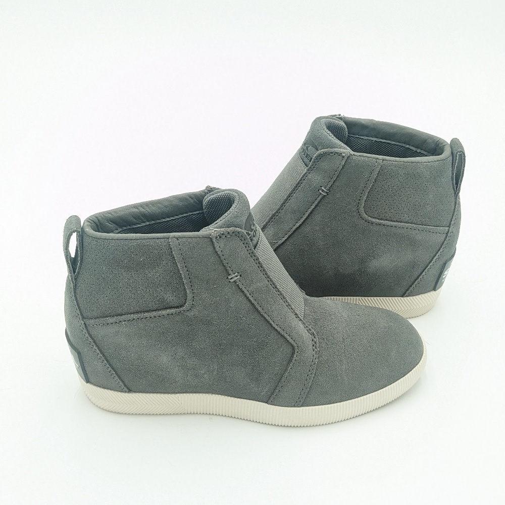 Sorel Gray Suede Sneaker Wedges